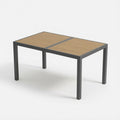 59" Grey Aluminum Rectangle Outdoor Patio Table, All Weather HDPS Slatted Dining Table - product image 2