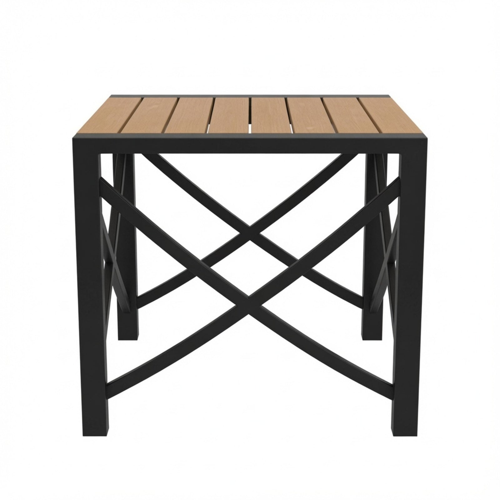 18.9" Black Square Side Heavy-Duty Metal Outdoor Patio End Table - product image 4