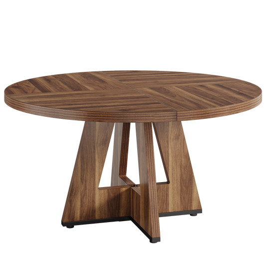 47" Round Dining Table for 4-6, Modern Minimalist White Kitchen Table - product image 2
