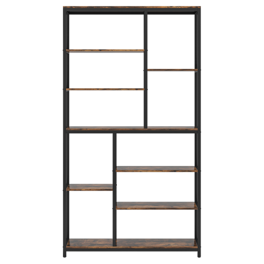 79" Extra Tall Industrial Bookshelf, 8-Tier Staggered Etagere Bookcase - product image 2