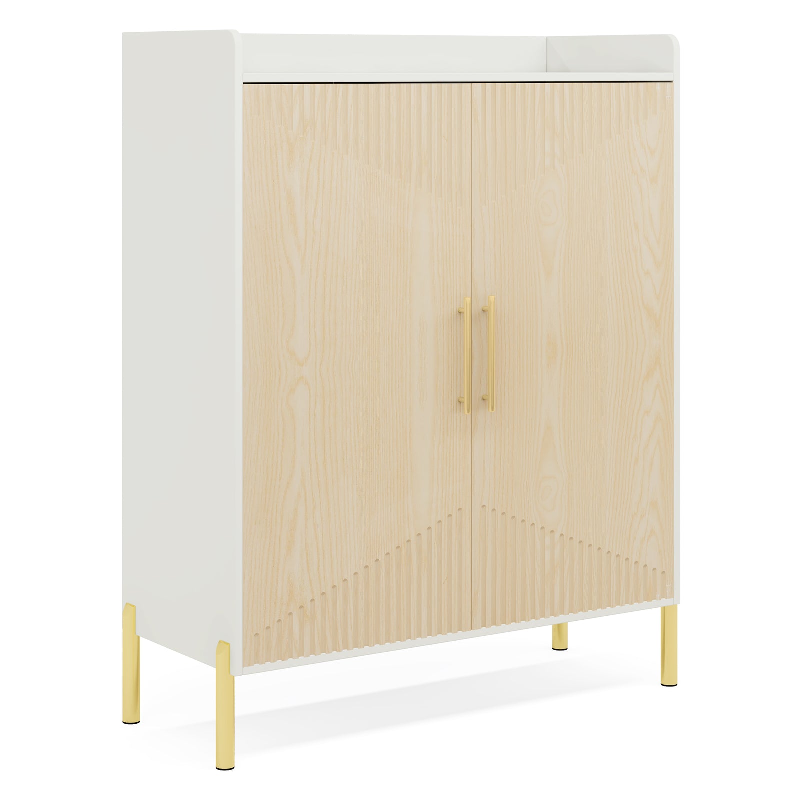 EMOOTTOO 6-Tier Fluted-Door Shoe Cabinet