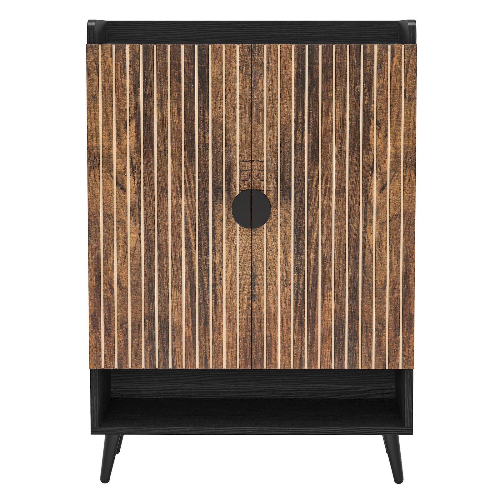 EMOOTTOO 7-Tier Shoe Cabinet with Vertical Slatted Doors