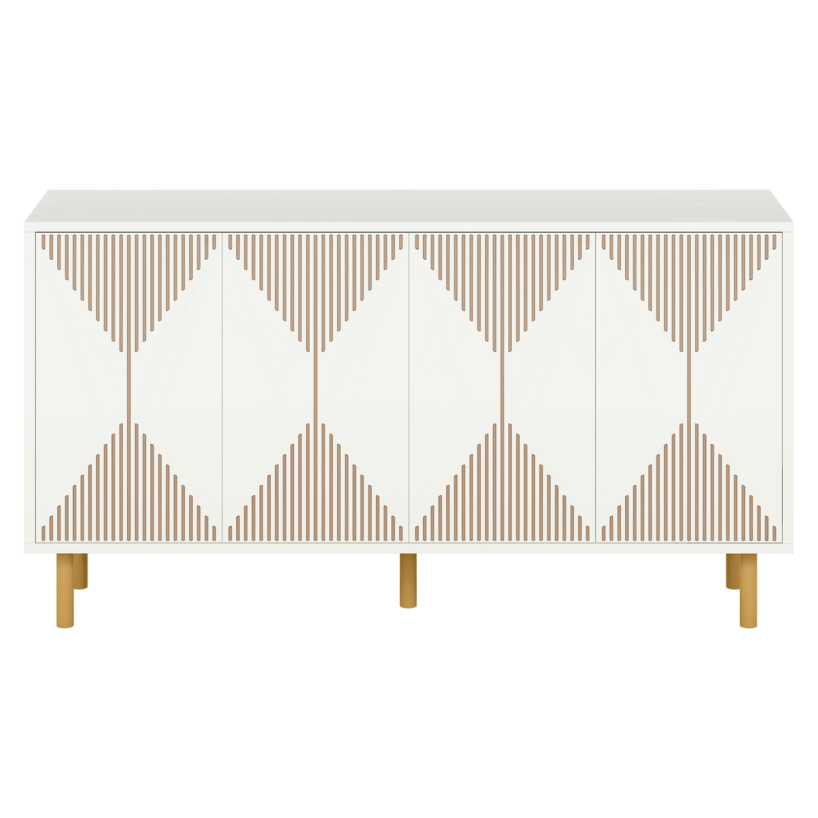 EMOOTTOO 59" Luxury White & Gold Sideboard