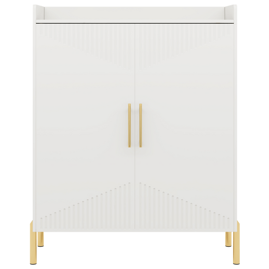 EMOOTTOO 6-Tier Fluted-Door Shoe Cabinet