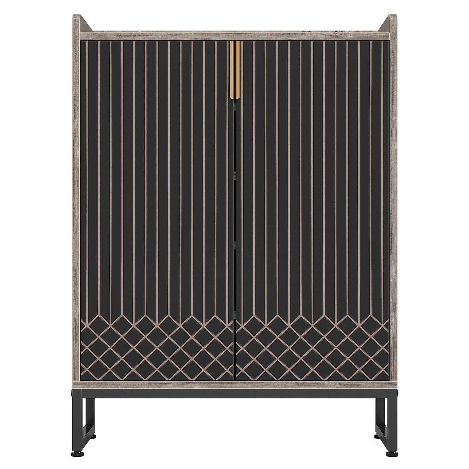 EMOOTTOO Modern 5-Tier Shoe Cabinet with Doors