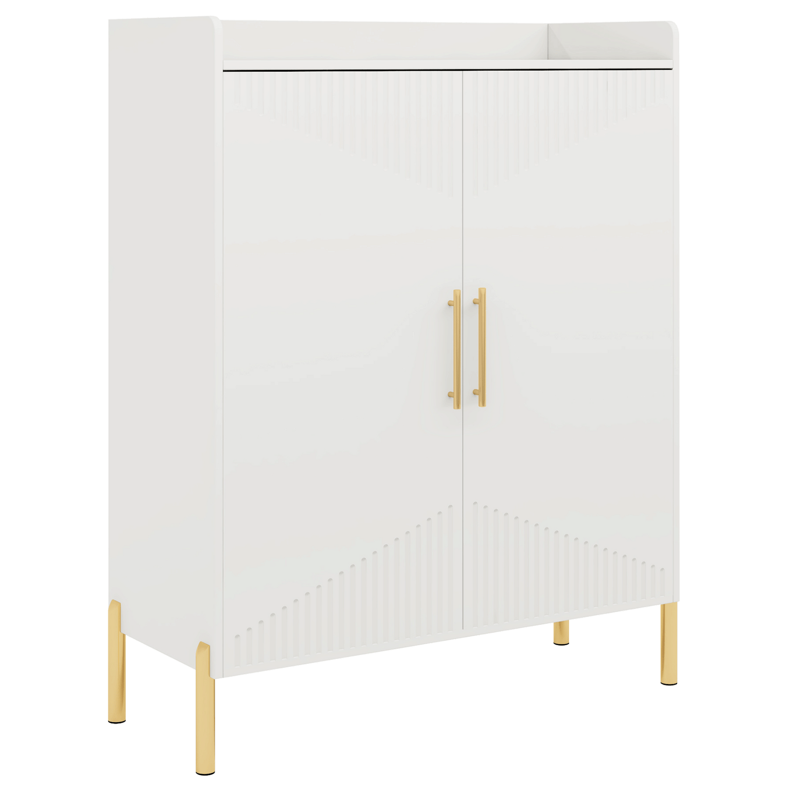 EMOOTTOO 6-Tier Fluted-Door Shoe Cabinet