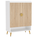 EMOOTTOO 7-Tier Shoe Cabinet with Vertical Slatted Doors
