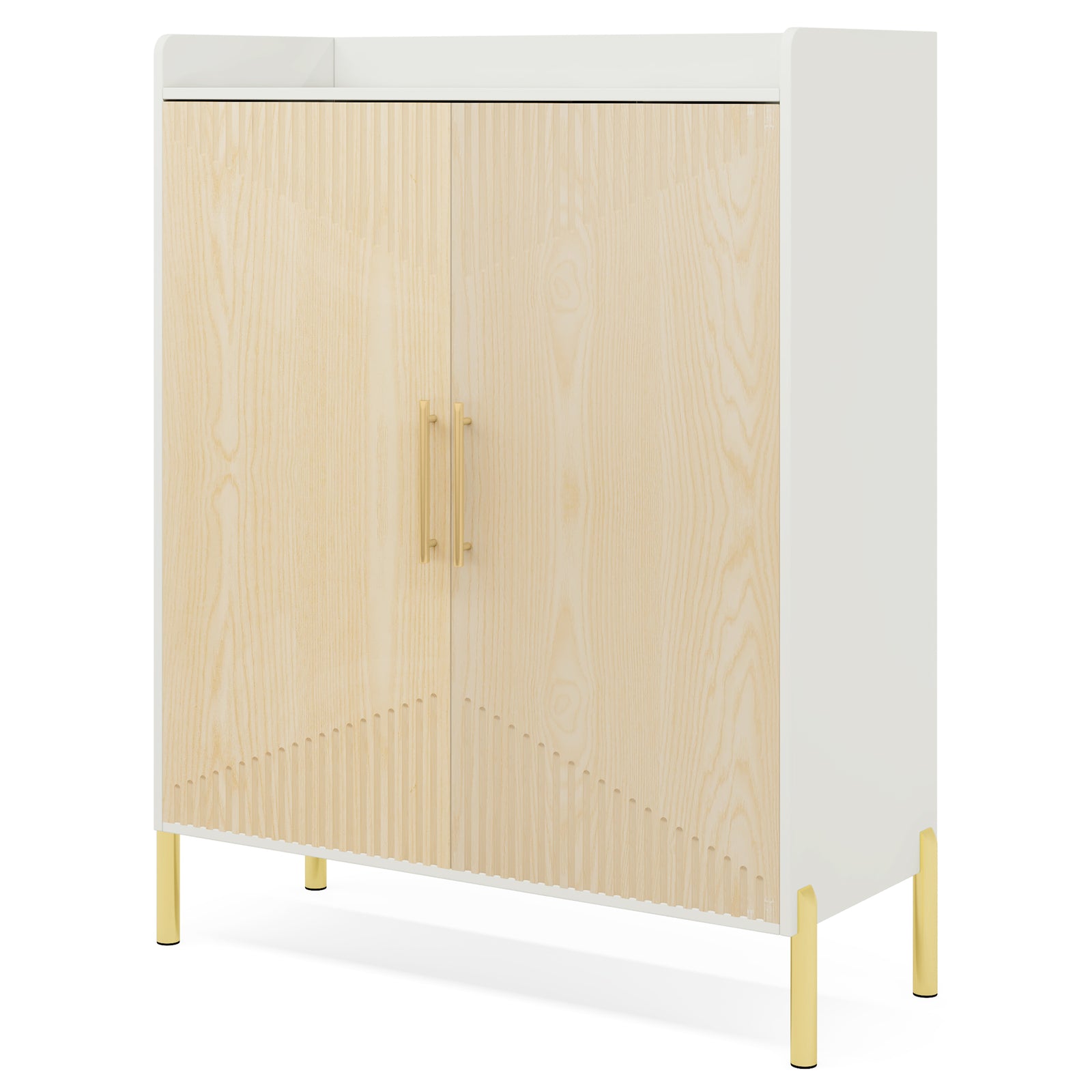EMOOTTOO 6-Tier Fluted-Door Shoe Cabinet