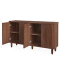 EMOOTTOO 59" Modern Buffet Sideboard Cabinet with Semicircle Pattern Doors