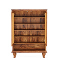EMOOTTOO 43" Boho Rattan Shoe Storage Cabinet