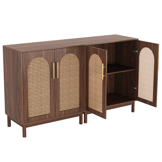 EMOOTTOO 59" Boho Rattan Buffet Sideboard
