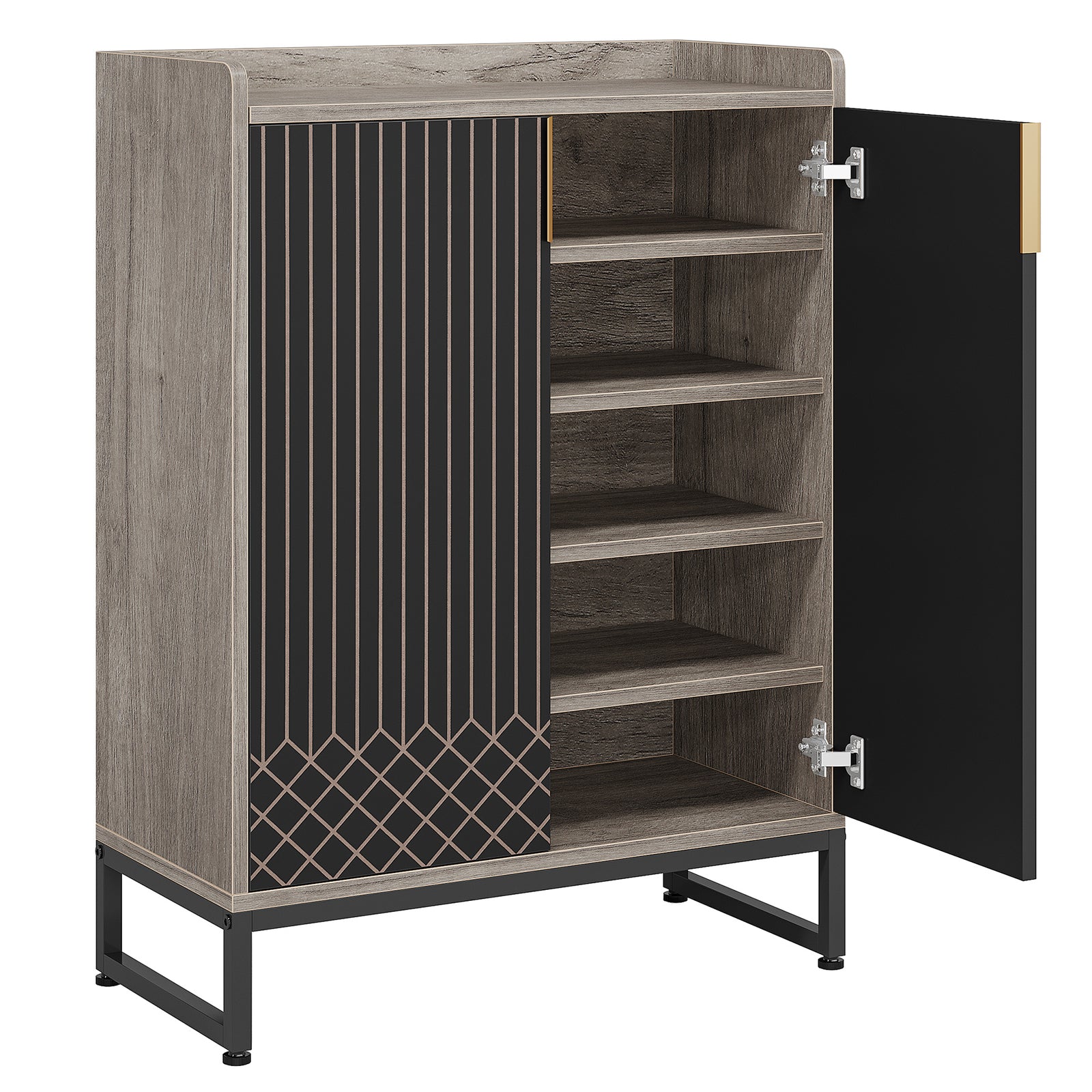 EMOOTTOO Modern 5-Tier Shoe Cabinet with Doors