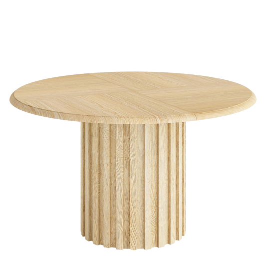 47" Round Dining Table for 4, Natural Oak Finish Kitchen Table - product image 2