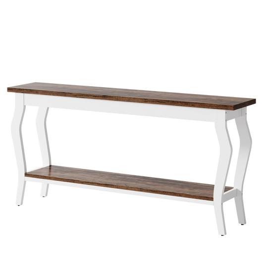 70.9 Inches Extra Long Sofa Table Behind Couch, Vintage Console Entry Table with 2-Tier Storage - product image 2
