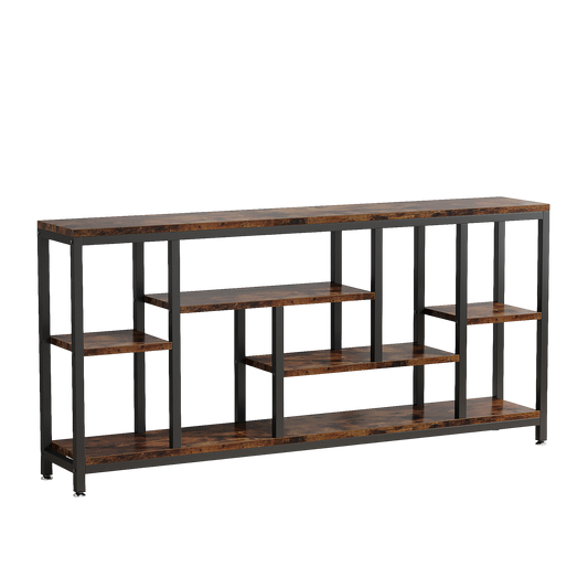 Console Sofa Table, 70.9 inch Extra Long Table Behind Couch with Storage Shelves, 3-Tier Industrial Narrow Entryway Hallway