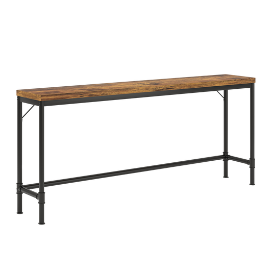 70.9 Inch Extra Long Console Table, Narrow Sofa Table Behind Couch, Rustic Entryway Hallway Table Industrial Height Bar