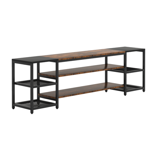 78 Inch TV Stand for Living Room, Entertainment Center for TVs up to 85 Inches, Media Console for Bedroom, Farmhouse