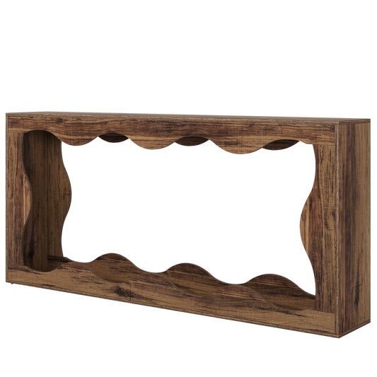 63 Inches Farmhouse Console Table with Storage, Couch Table Behind Sofa, Long Entryway Sofa Station, Narrow Console Stand