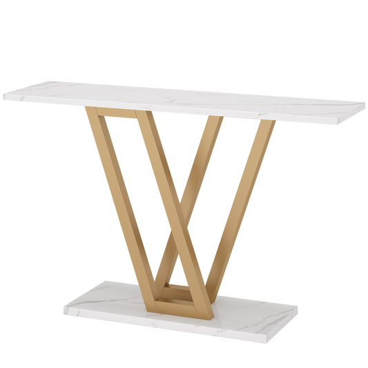 Gold Console Table, Modern Hallway Table for Entryway, 43 Inch Entryway Tables Narrow Sofa Table for Living Room, Stable