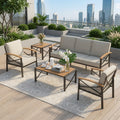 18.9" Black Square Side Heavy-Duty Metal Outdoor Patio End Table - product image 8
