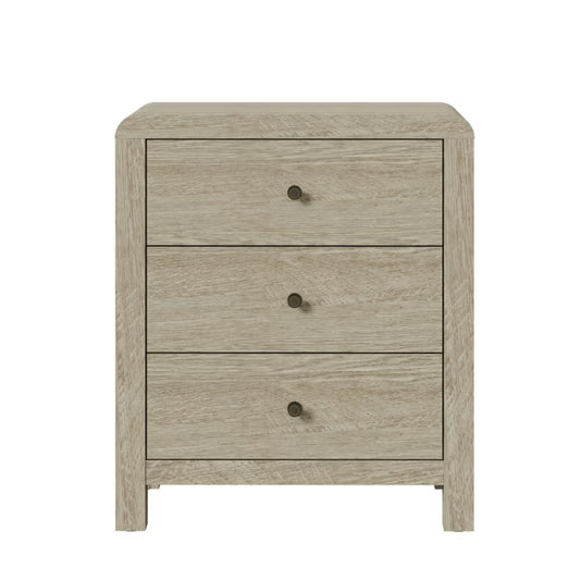 Emootto 23.6” Width Natural Wood 3 Drawer Chest of Drawers - Modern Rounded Corner Design - View 2