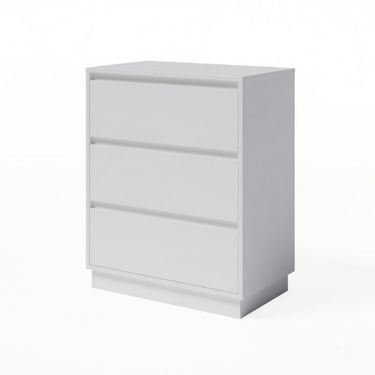 Emootto Set of 2, 23.6 Wide White Large Morden Wood Nightstand with 3 Drawers - View 2