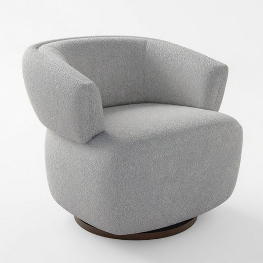 32" Swivel Barrel Accent Chair, Fully Assembled 360° Oversized Club Chair, Grey - product image 2
