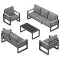 5-Piece Aluminum Outdoor Conversation Set, 7-Seat Patio Furniture Suite - product image 2