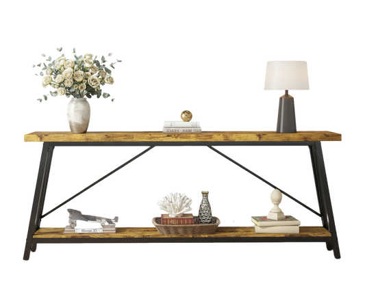 70.9 Inches Extra Long Sofa Table Behind Couch, Industrial Entry Console Table for Hallway, Entryway & Living Room