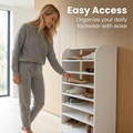 EMOOTTOO 8-Tier Tall Shoe Rack, White