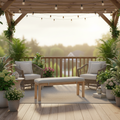 49" All-Weather Aluminum Outdoor Bench, Wood-Look Hand-Painted Texture - product image 4