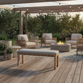 49" All-Weather Aluminum Outdoor Bench, Wood-Look Hand-Painted Texture - product image 7