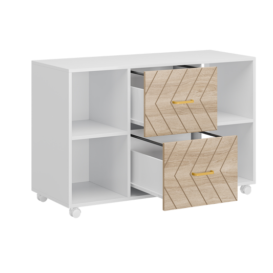 2 Drawer File Cabinet, Large Mobile Lateral Filing Cabinet for Letter Size, Printer Stand - product image 2